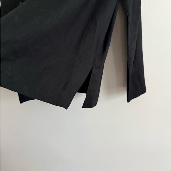 Real Clothes 100% Linen Black Hooded Button-Up Shirt | - Picture 10 of 11